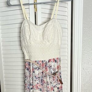 Lily Rose White and Pink Floral Maxi Dress